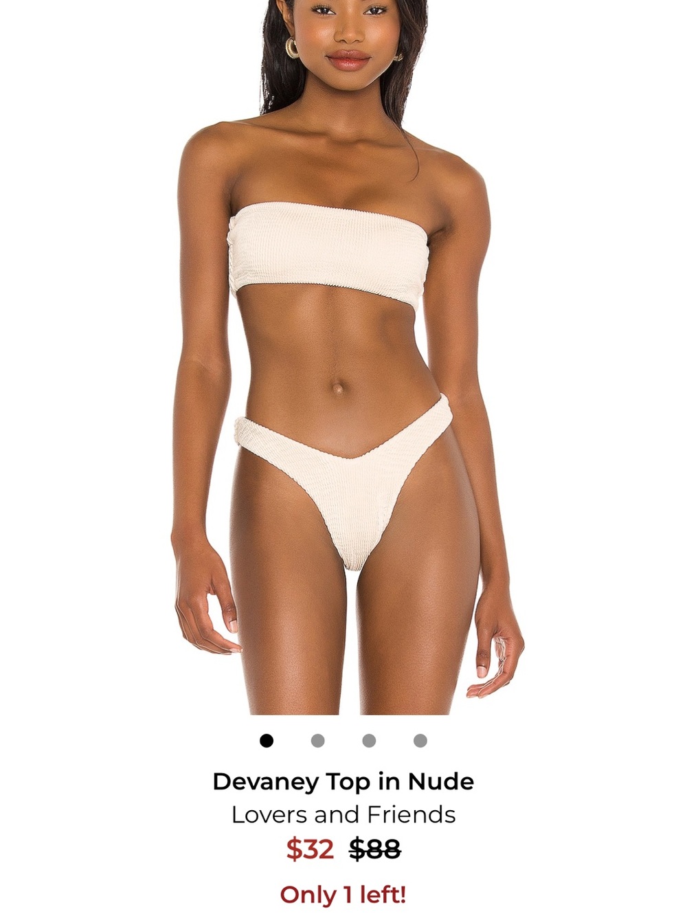 Lovers + Friends Strapless Bandeau Top in Nude